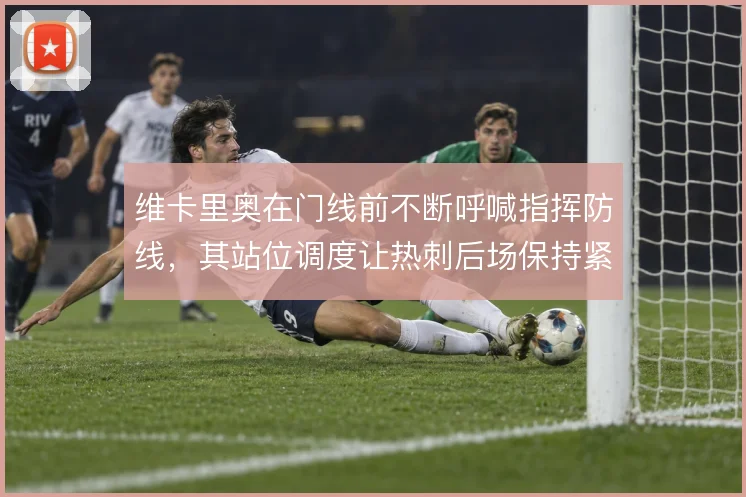 维卡里奥在门线前不断呼喊指挥防线，其站位调度让热刺后场保持紧凑